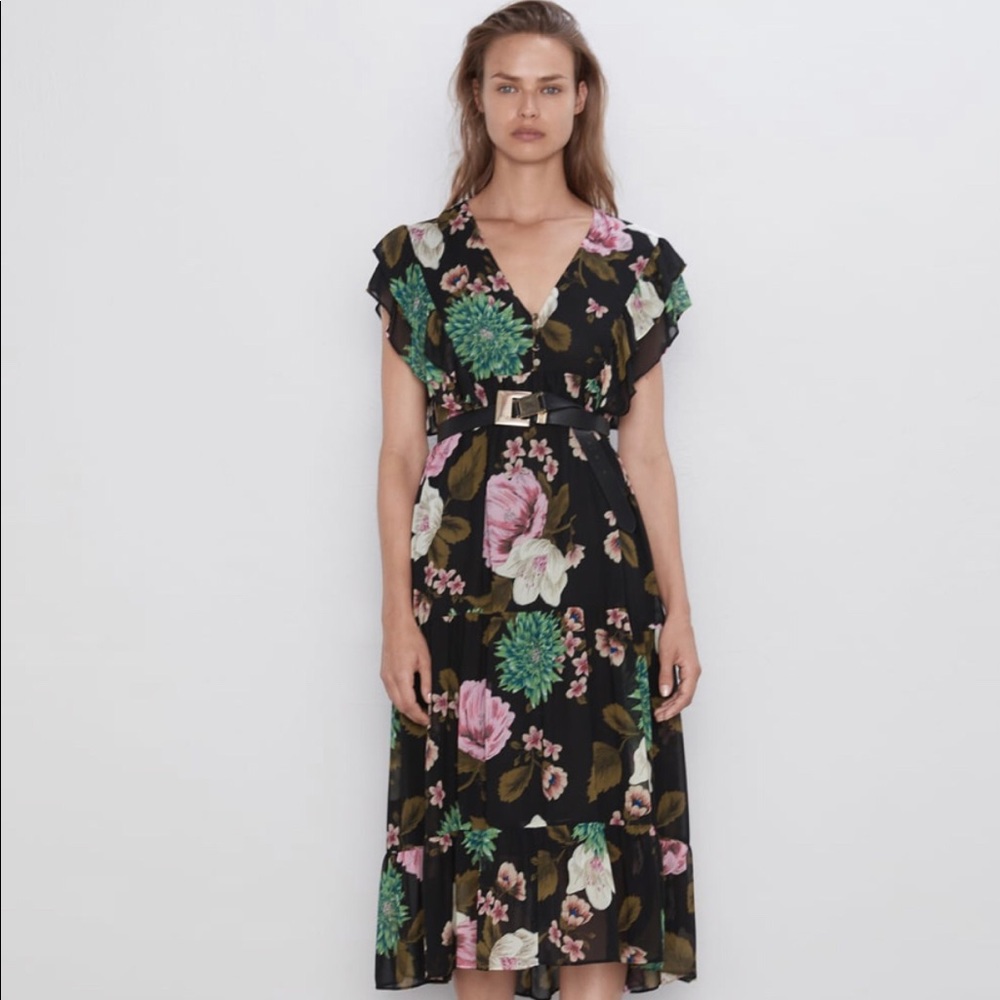 Zara- Floral print dress